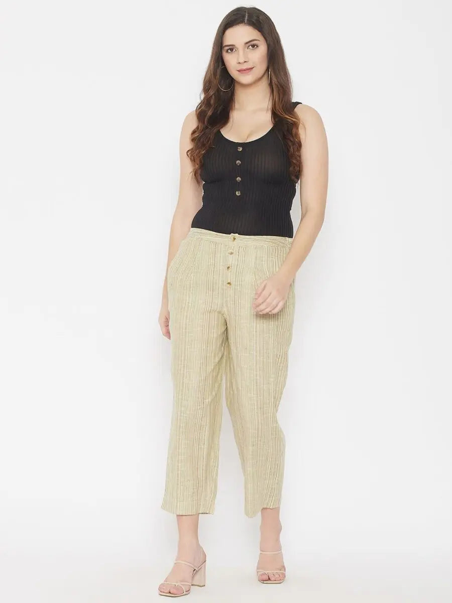 winered-green-regular-fit-cotton-texetured-trouser