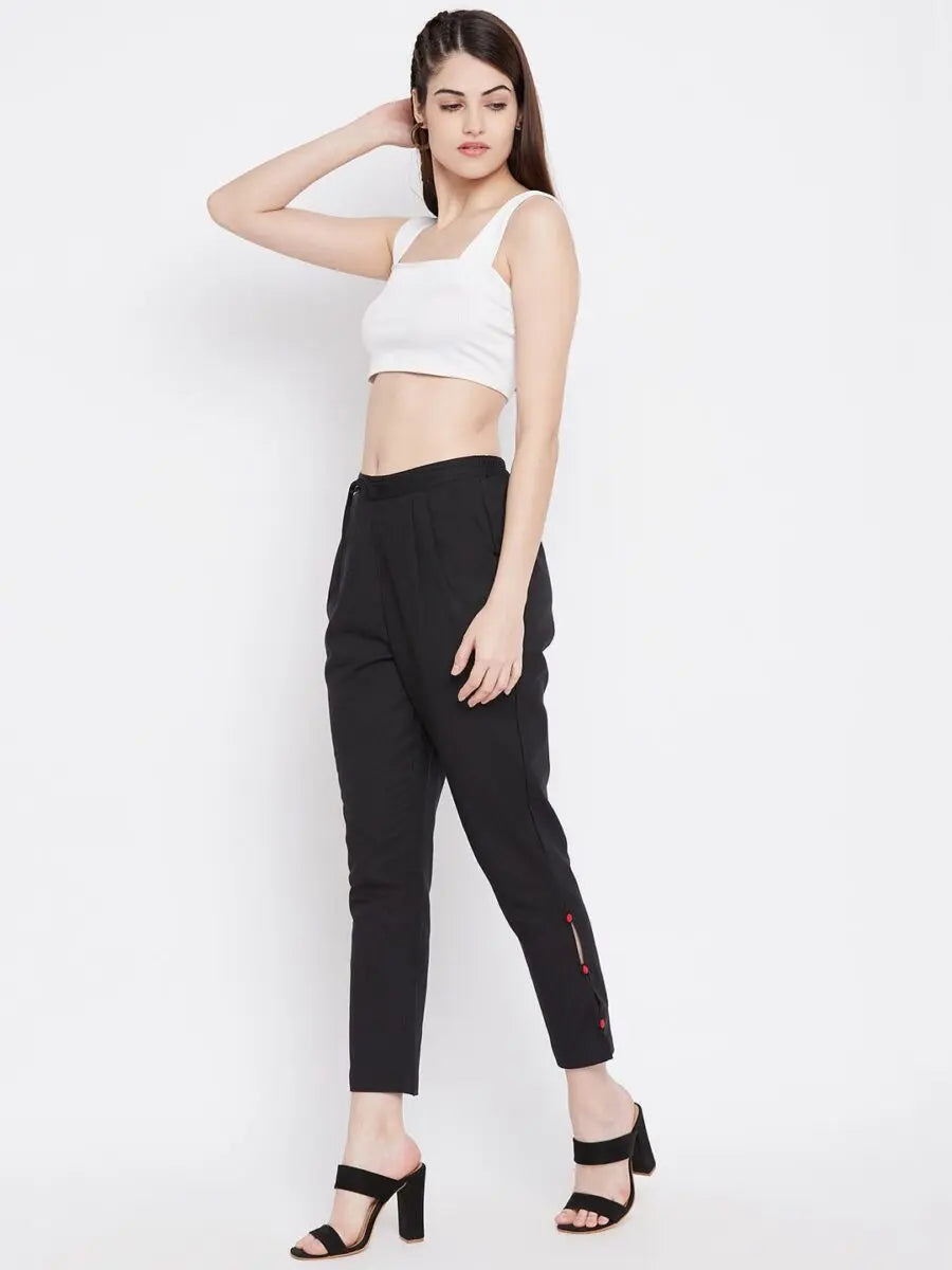 winered-black-regular-fit-solid-cotton-casual-trouser