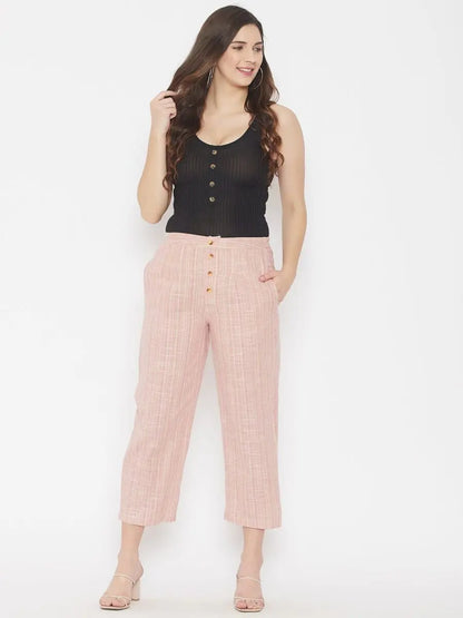 winered-pink-regular-fit-cotton-texetured-trouser