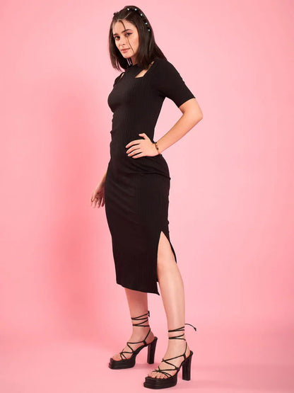 black-knitted-shoulder-cutout-ribbed-midi-bodycon-dress