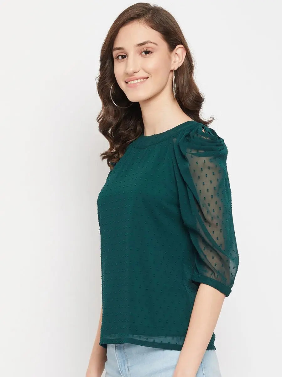 winered-women-green-tunic-top-cowl-sleeve-top