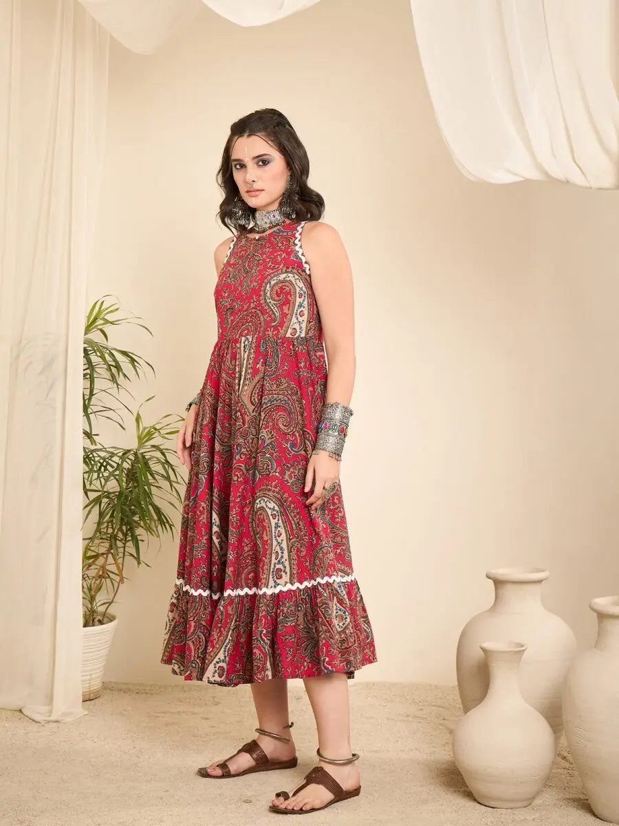 paisley-printed-flared-midi-dress