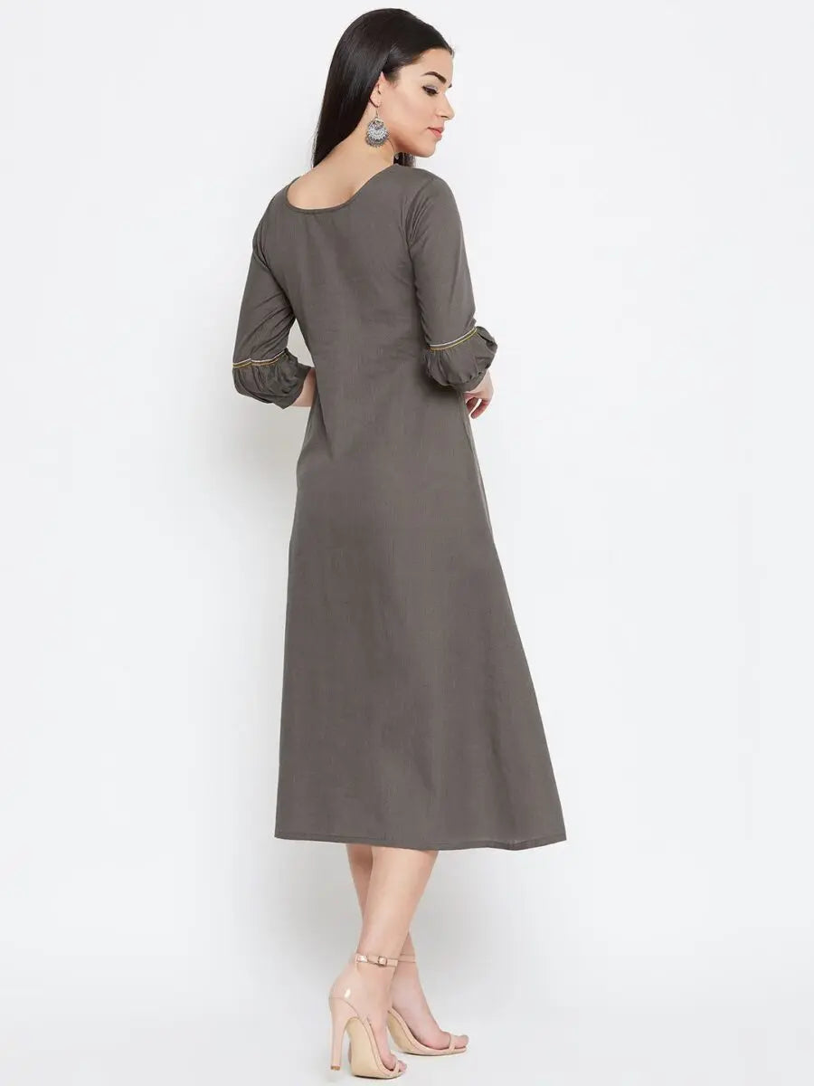 winered-grey-a-line-cotton-embroidered-dress