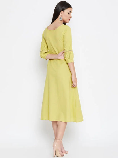 winered-yellow-a-line-cotton-embroidered-dress