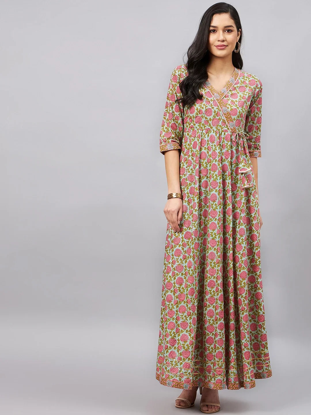 winered-woman-floral-angrakha-dress-with-border
