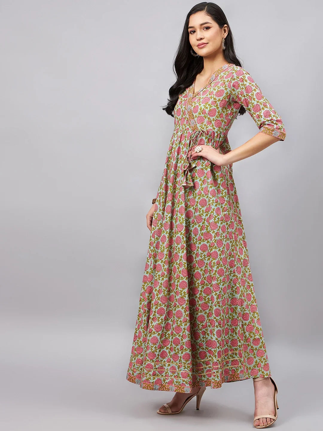 winered-woman-floral-angrakha-dress-with-border