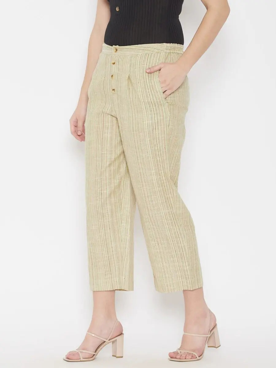 winered-green-regular-fit-cotton-texetured-trouser