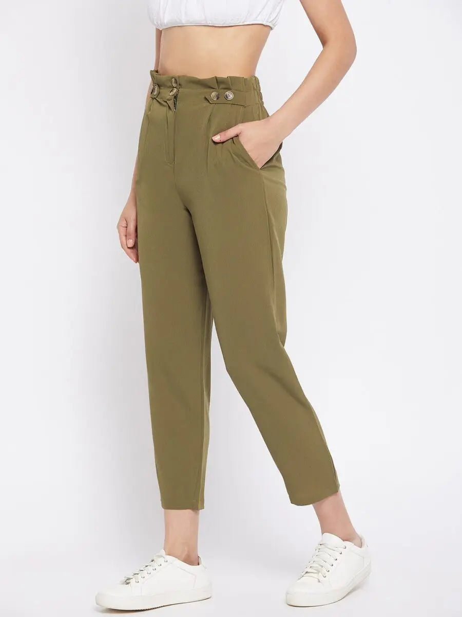 winered-olive-green-regular-fit-polyester-solid-trouser