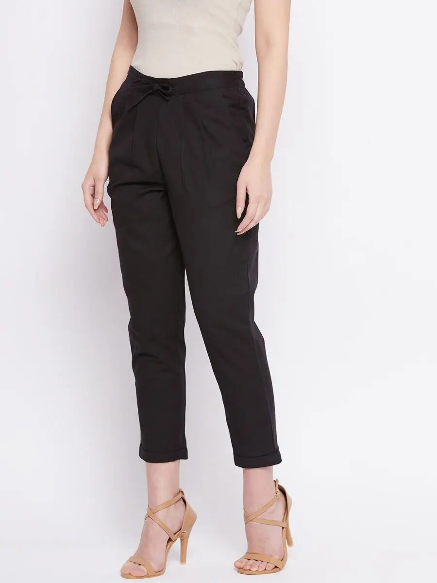 winered-black-regular-fit-cotton-solid-trouser