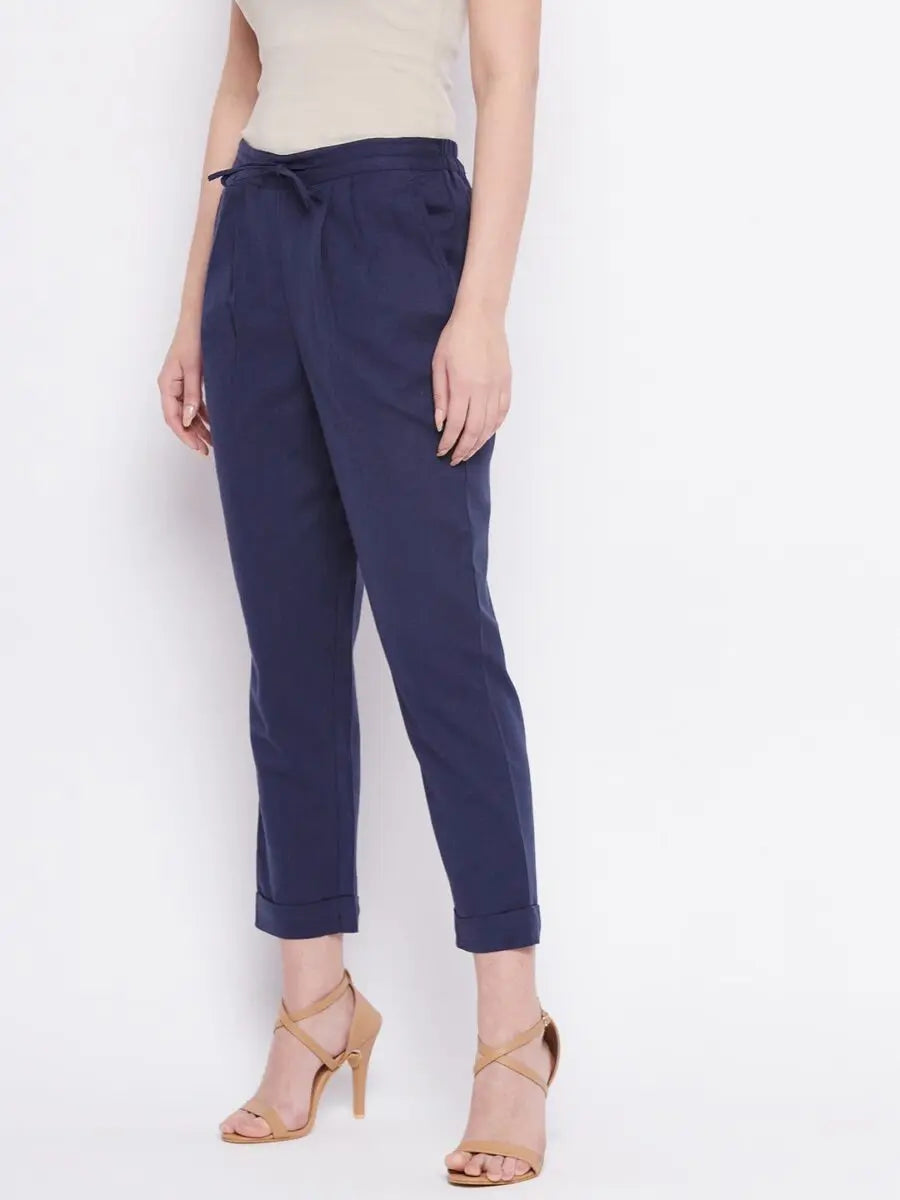 winered-navy-blue-regular-fit-cotton-solid-trouser
