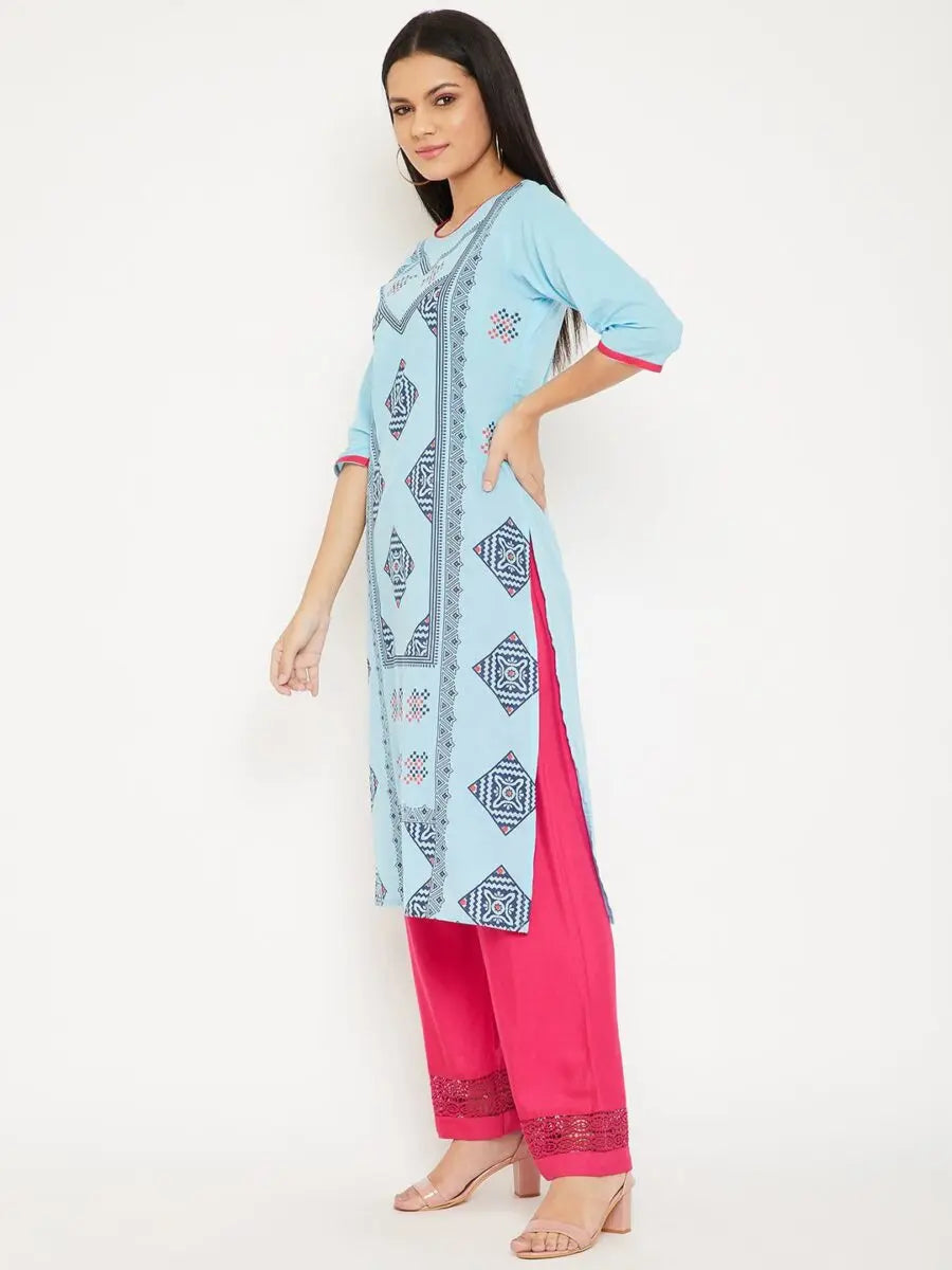 winered-sky-blue-straight-cotton-printed-kurta