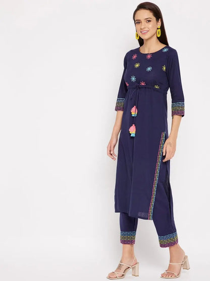 winered-dark-blue-straight-cotton-embroidered-kurta-and-pant-set