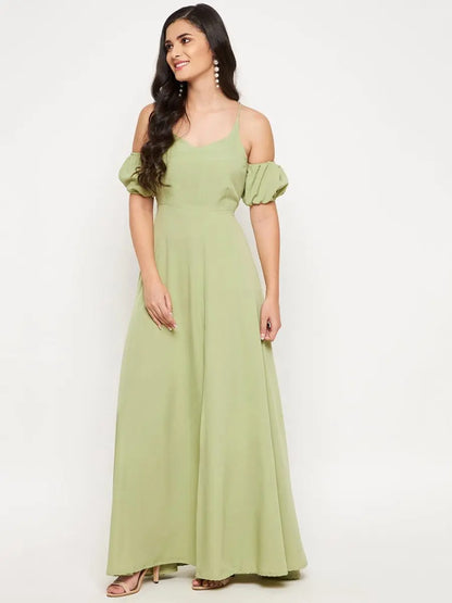 winered-light-green-crepe-long-dress