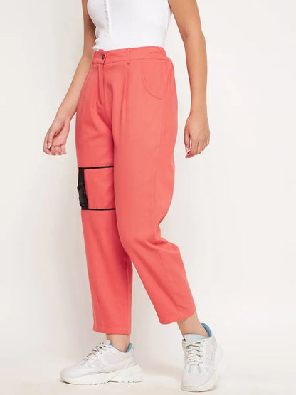 winered-peach-trouser-with-buckle