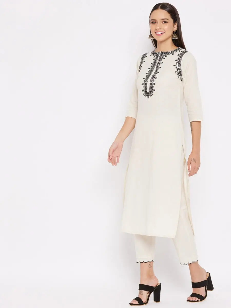 winered-beige-straight-cotton-embroidered-kurta-and-pant-set