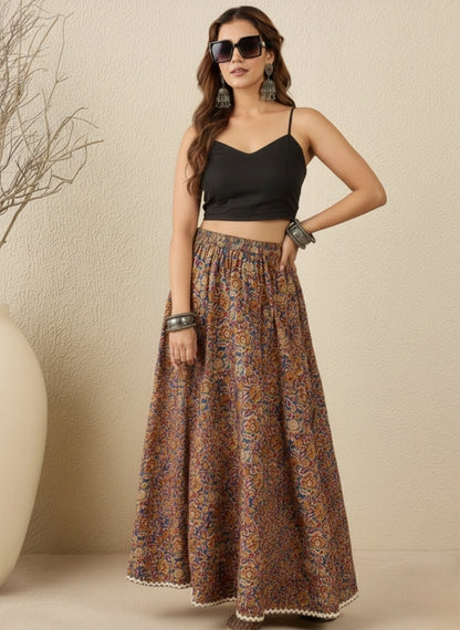 Women Printed Cotton Maxi Skirt