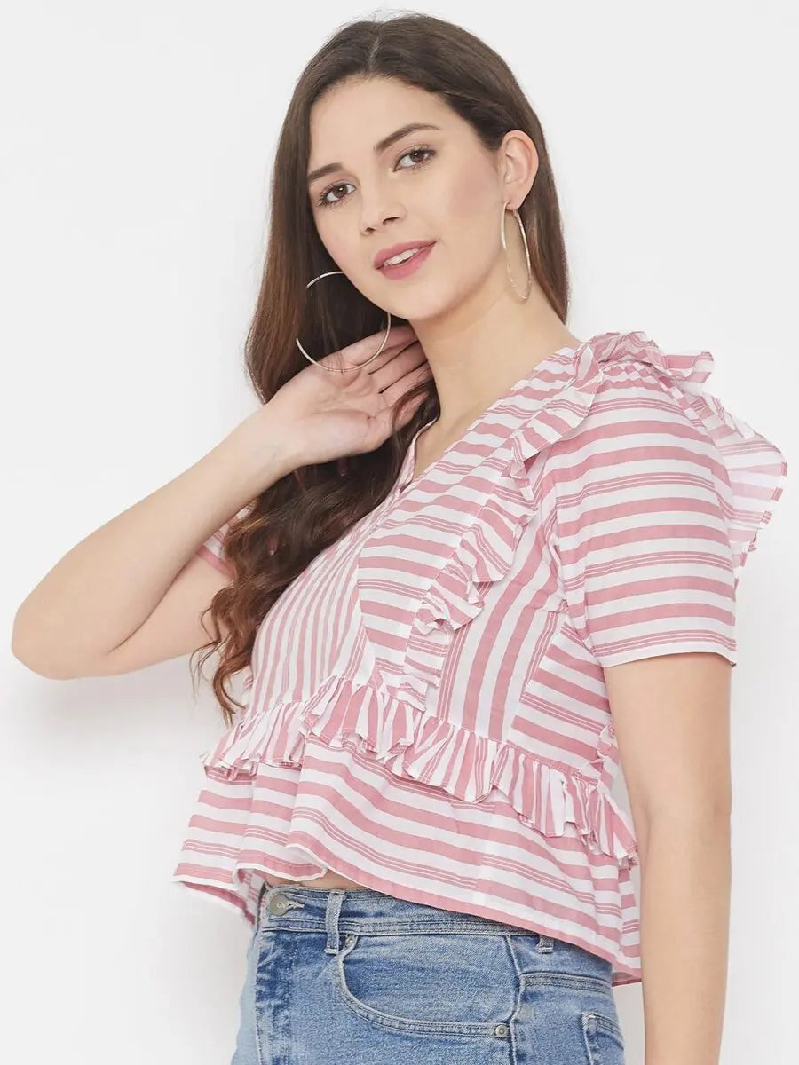 winered-pink-cotton-striped-top
