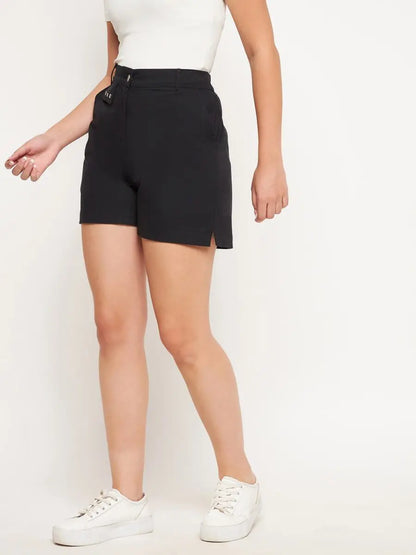 winered-black-shorts-with-eyelet-detailing