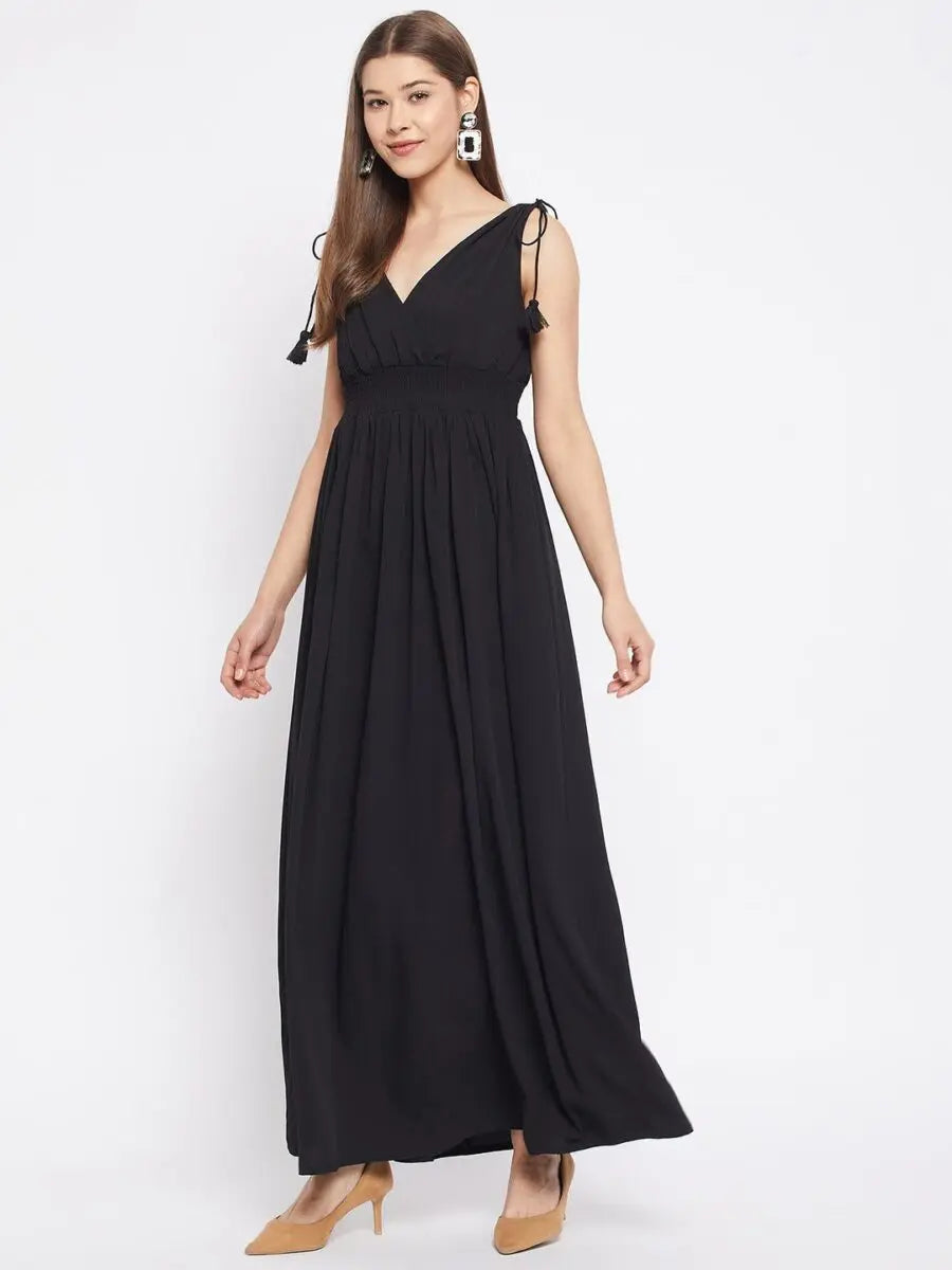 winered-black-solid-maxi-dress
