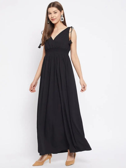 winered-black-solid-maxi-dress