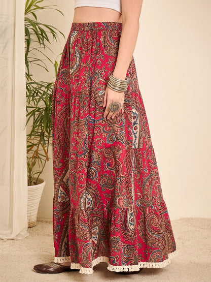 women-pink-cotton-paisley-printed-lace-long-line-skirt