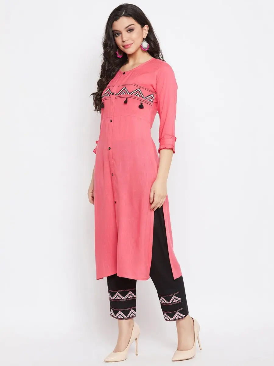 winered-pink-straight-rayon-embroidered-kurta-and-palazzo-set