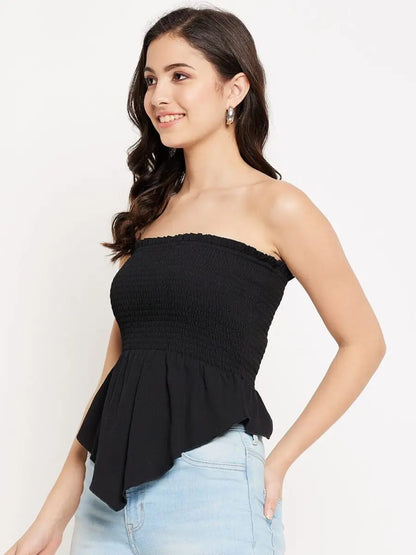 winered-crepe-cotton-tops-for-women-shirred-frill-smocking-top