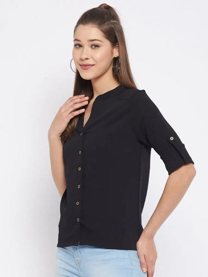 winered-black-solid-polyester-shirt-style-top