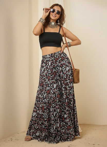 Women Ethinc Printed Cotton Maxi Skirt