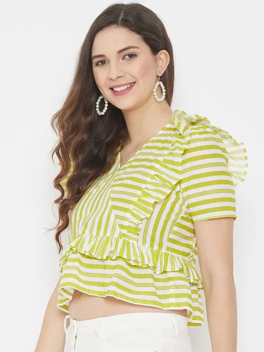 winered-green-cotton-striped-top