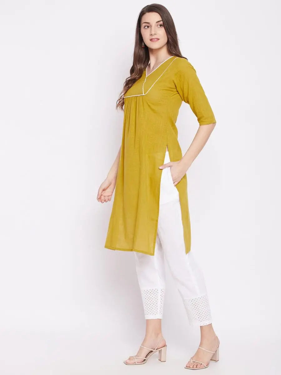 winered-yellow-straight-cotton-solid-kurta-and-pant-set