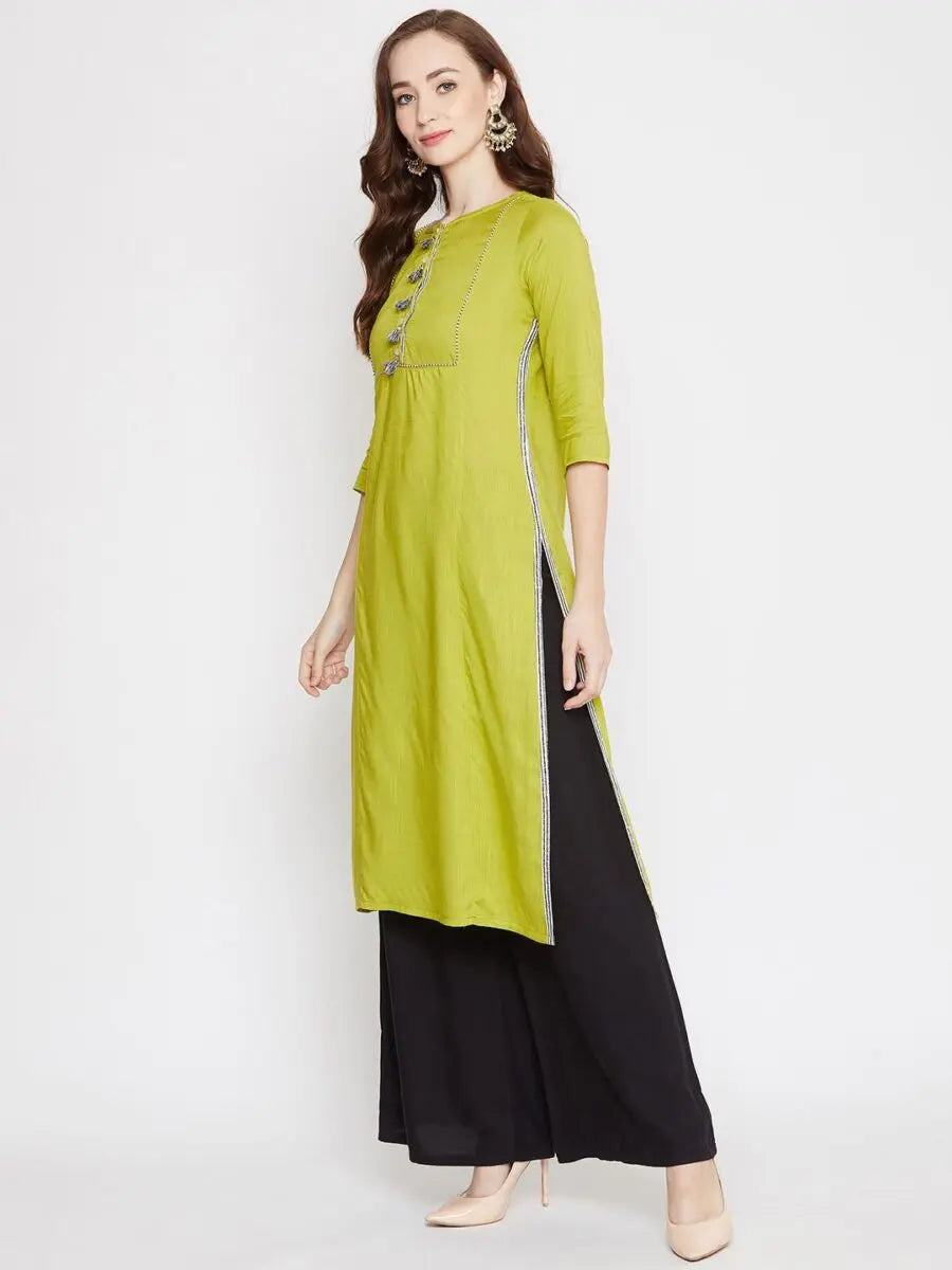 winered-green-straight-rayon-solid-kurta