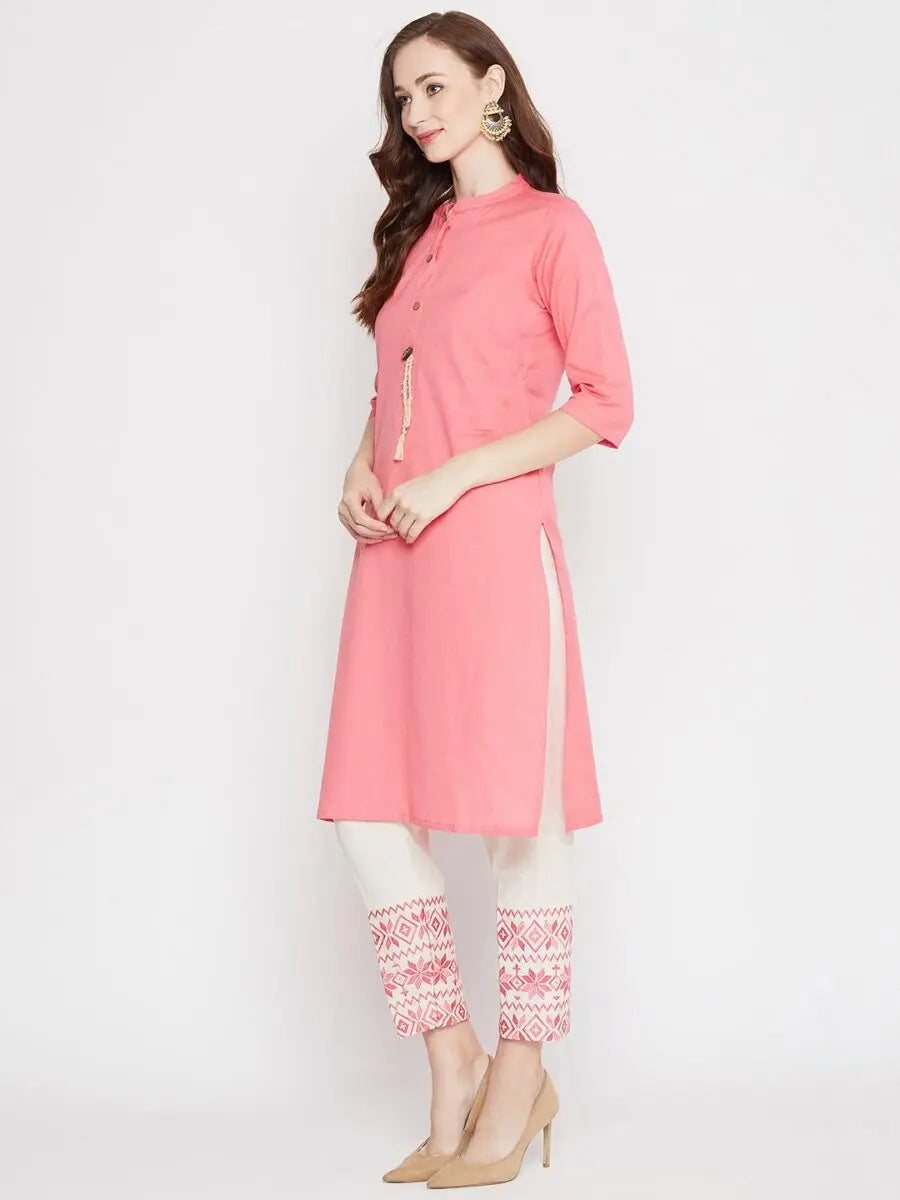 winered-pink-straight-cotton-embroidered-kurta-and-pant-set