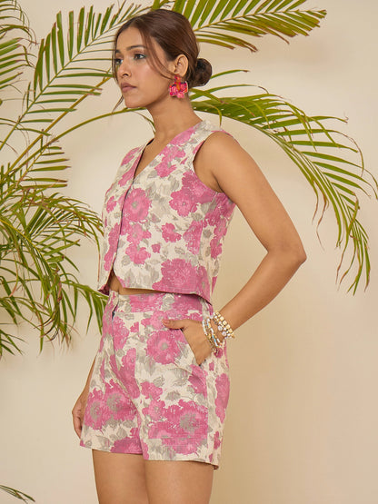 women-floral-print-waistcoat-with-shorts-co-ord-set-1