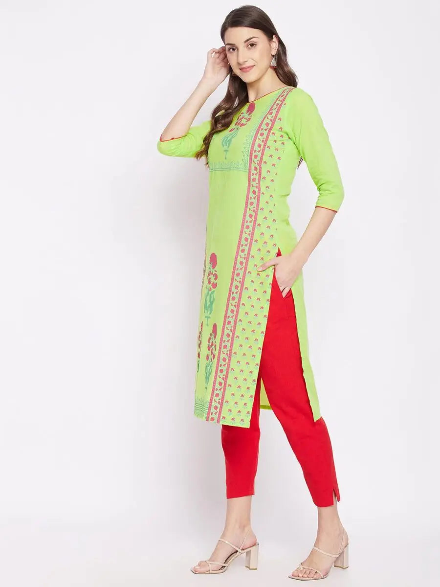 winered-light-green-straight-pure-cotton-printed-kurta