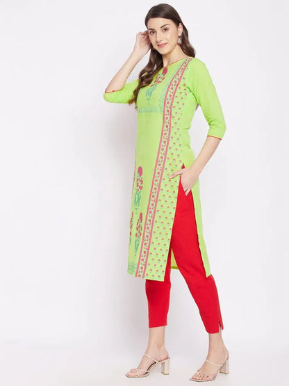 winered-light-green-straight-pure-cotton-printed-kurta