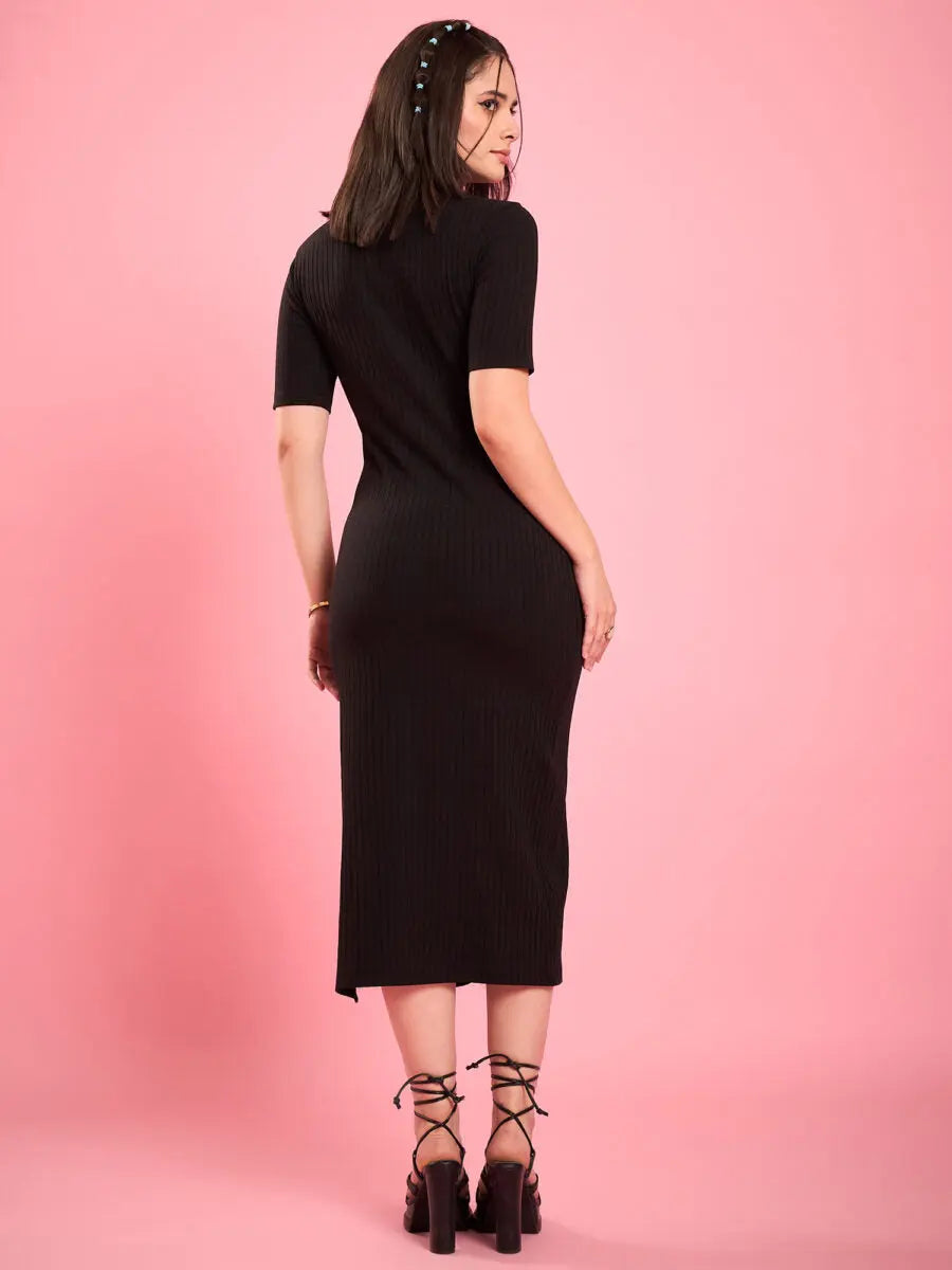black-knitted-shoulder-cutout-ribbed-midi-bodycon-dress