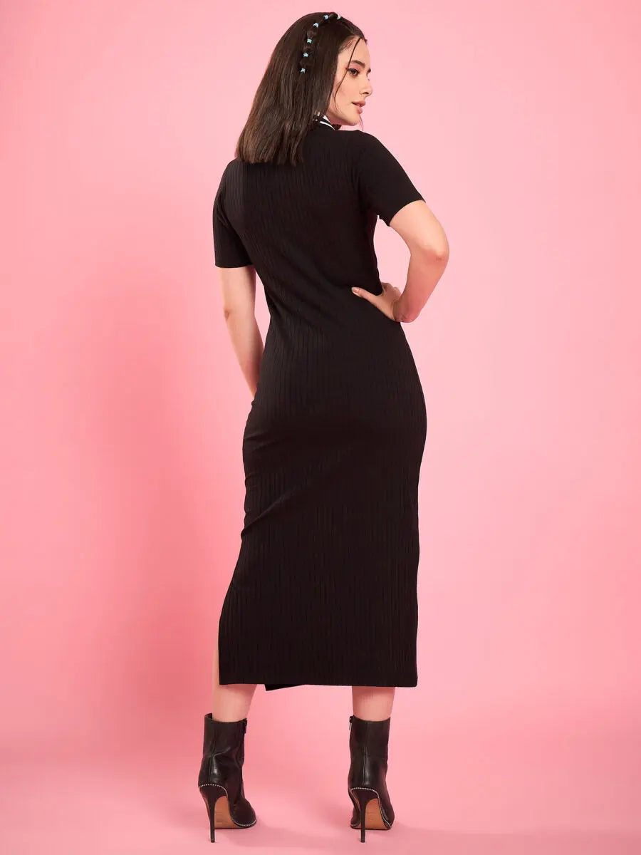 winered-women-black-collared-bodycon-dress