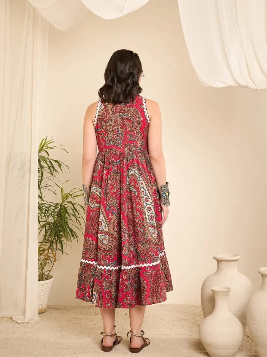 paisley-printed-flared-midi-dress