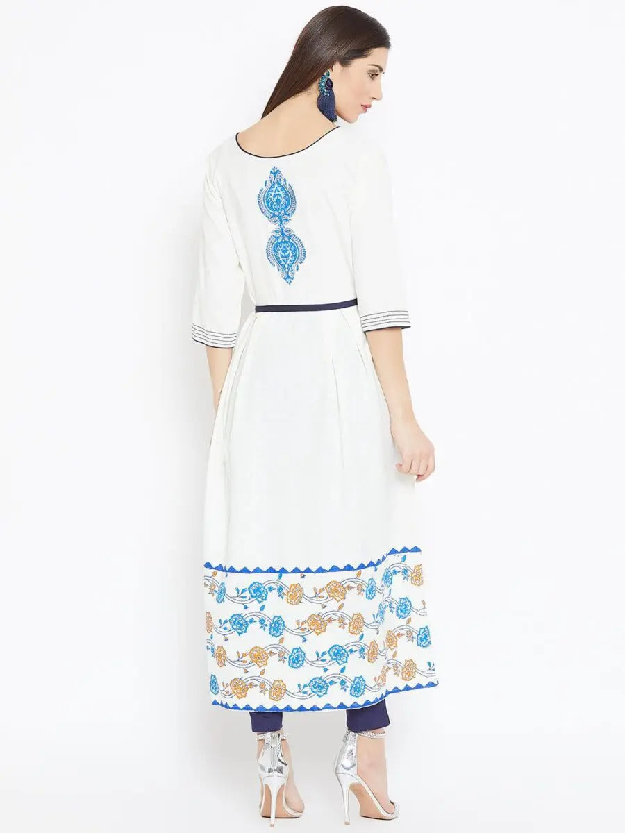 winered-white-a-line-cotton-printed-kurta