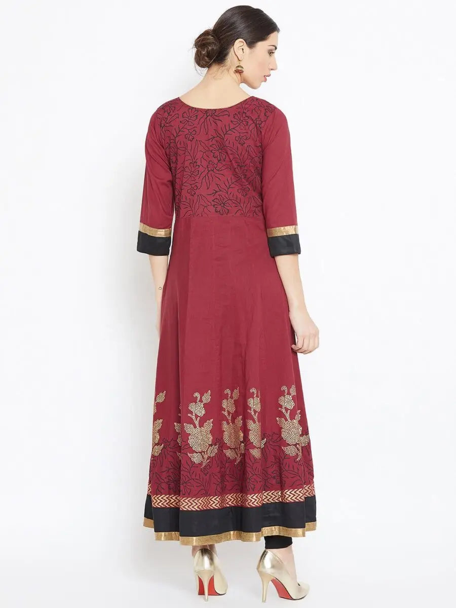 winered-maroon-anarkali-cotton-printed-kurta