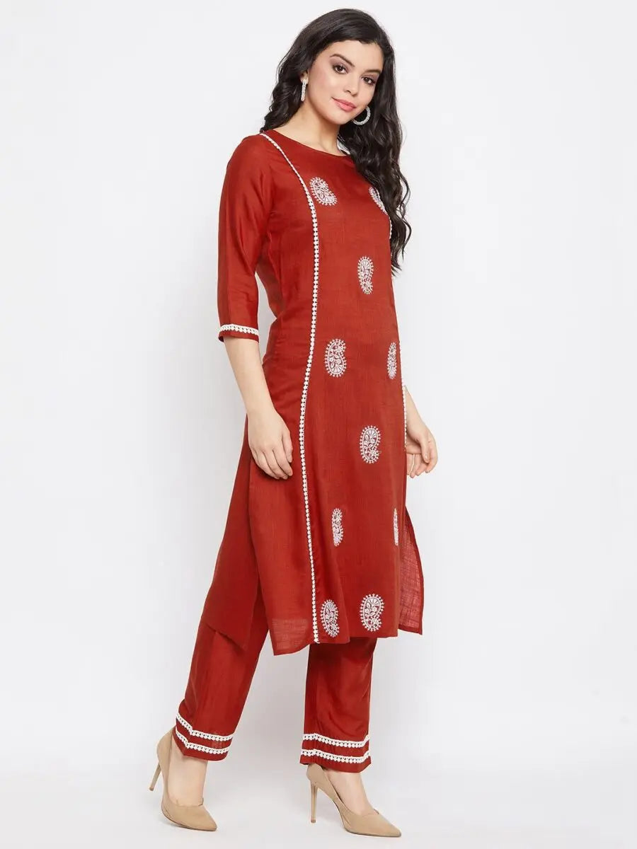 winered-maroon-straight-rayon-paisly-embroidered-kurta-and-palazzo-set
