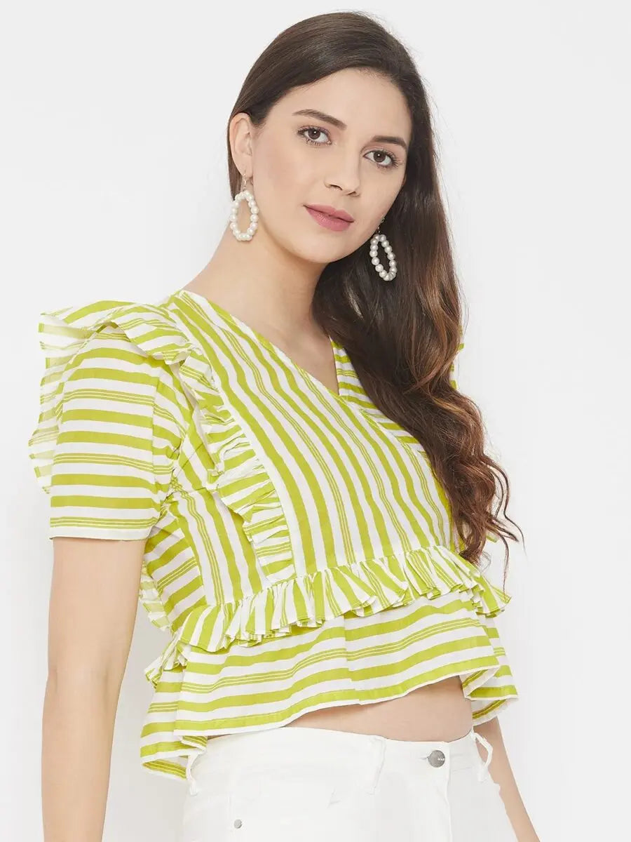 winered-green-cotton-striped-top