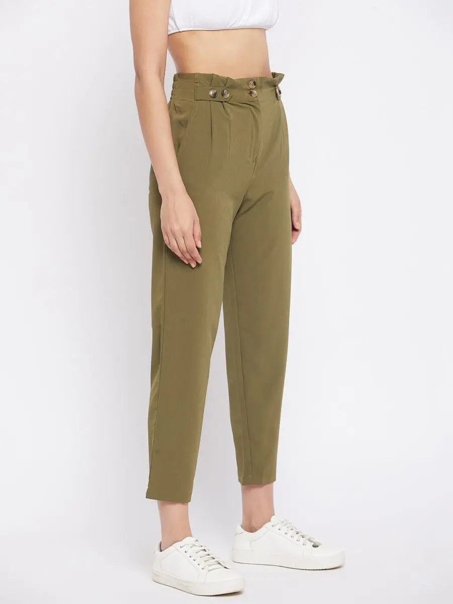 winered-olive-green-regular-fit-polyester-solid-trouser