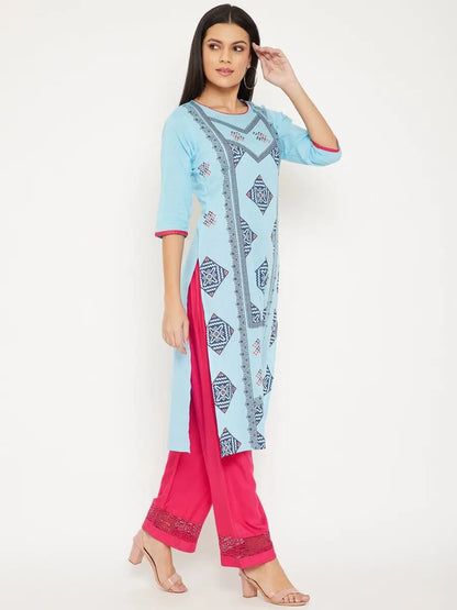 winered-sky-blue-straight-cotton-printed-kurta