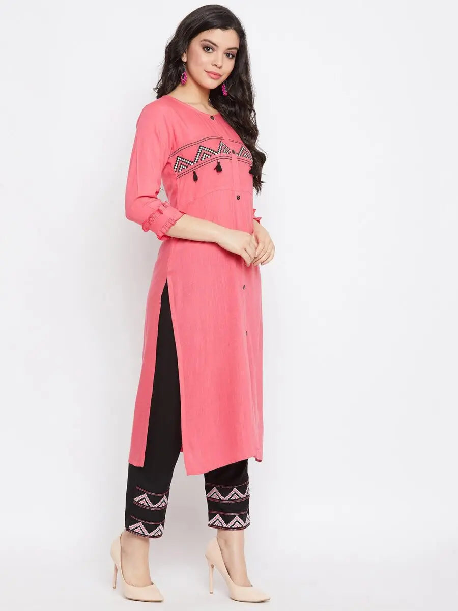 winered-pink-straight-rayon-embroidered-kurta-and-palazzo-set