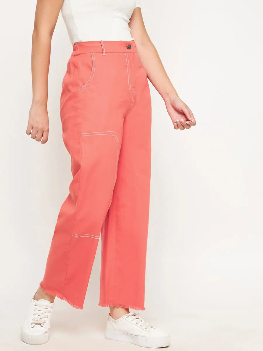 winered-peach-high-rise-straight-trouser