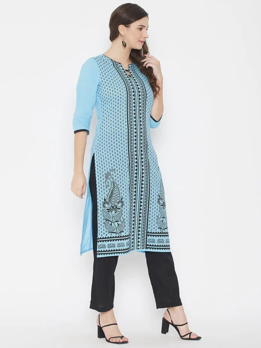 winered-light-blue-straight-pure-cotton-printed-kurta