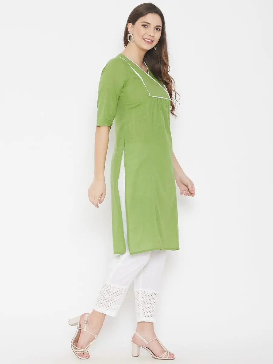 winered-green-straight-pure-cotton-solid-kurta