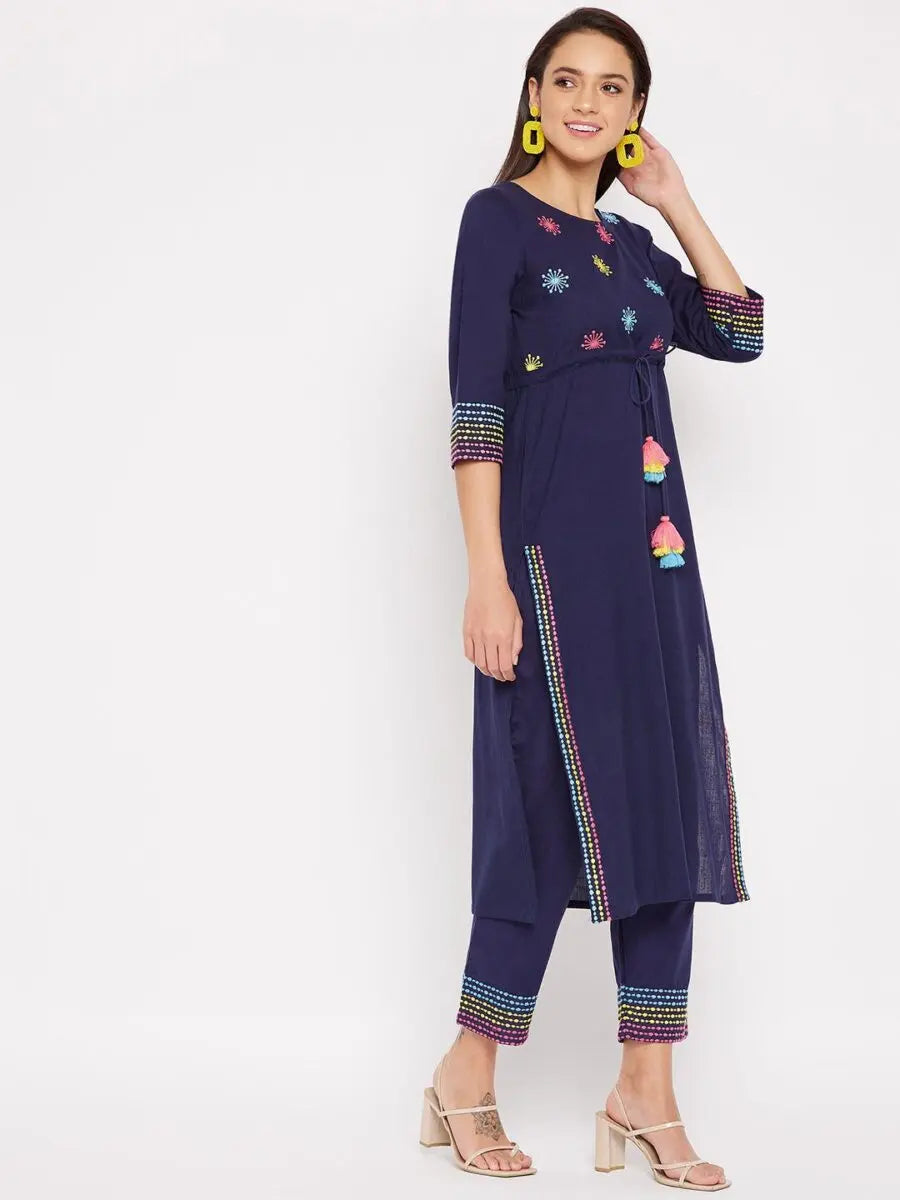 winered-dark-blue-straight-cotton-embroidered-kurta-and-pant-set